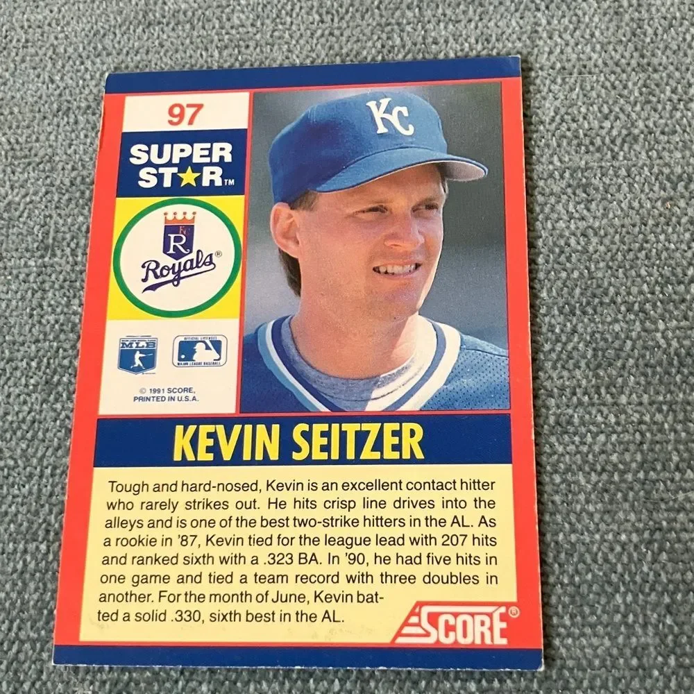 1991 Score Kansas City Royals Baseball Card Trading Card